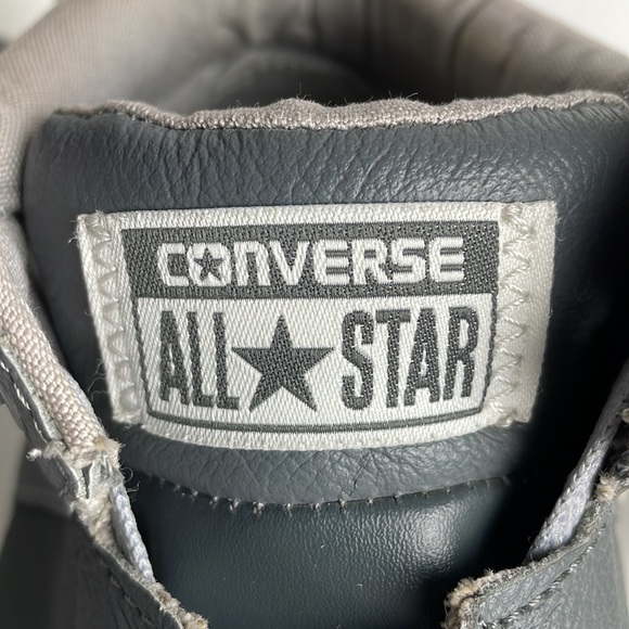 CONVERSE•CHUCK TAYLOR ALL STAR•GRAY LEATHER• MENS 10 - Picture 4 of 7
